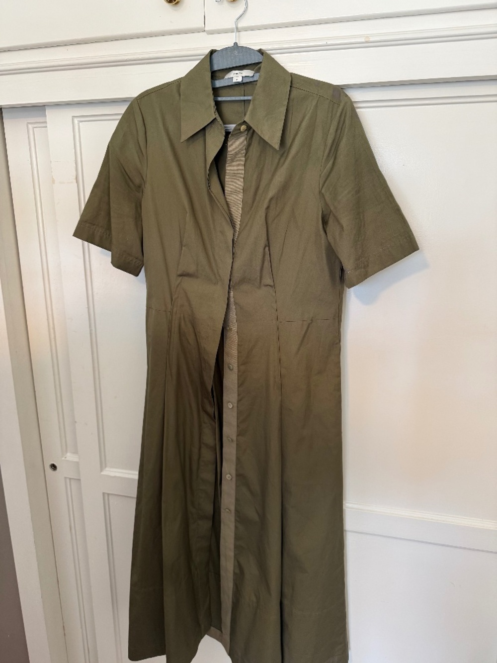 Vince Olive Poplin Dress Size Small